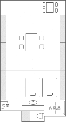 和洋特別室ツインの間取り図