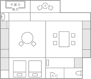 大正モダン 和洋特別室の間取り図