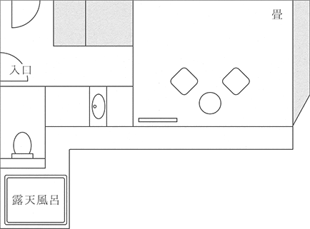 露天風呂付ミニマム デザイナー和室の間取り図